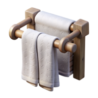 beautiful abstract White Towel Rack with Towels Transparent Background high resolution png