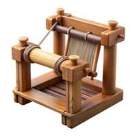 extraordinary classic Wooden Weaving Loom Side View Isolated Element original png