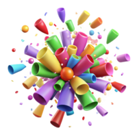 impressive artistic Colorful Confetti Explosion Isolated on Transparent Background high resolution png