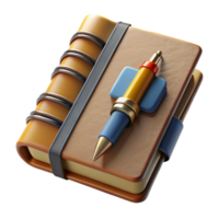 extraordinary abstract Notebook and Pen Top View Transparent Background high resolution png