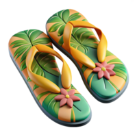 wonderful abstract Flip Flops with Tropical Design Isolated Element professional png