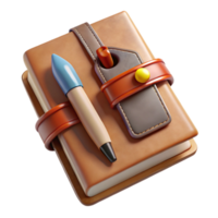 magnificent rustic Notebook and Pen Top View Transparent Background genuine png