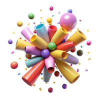 magnificent classic Colorful Confetti Explosion Festive Design Isolated Element high resolution png