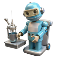 serene rustic Robot Surgeon Performing Operation Transparent Background authentic png
