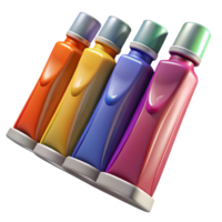 beautiful contemporary Colorful Paint Tubes Arranged in a Row Transparent Background premium png