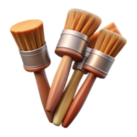 extraordinary artistic Set of Paintbrushes with Wooden Handles Transparent Background high quality png