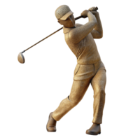 serene rustic Golfer Silhouette Swinging Driver Transparent Background authentic png