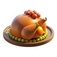 serene classic Thanksgiving Turkey Platter Isolated with Warm Lighting high quality png