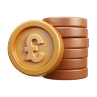 wonderful traditional Stack of Coins with Pound Sign Transparent Background high resolution png