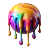 wonderful minimalist Abstract Paint Drip Colorful Texture with Transparent Background original png