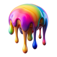 vibrant creative Abstract Paint Drip Colorful Texture with Transparent Background original png