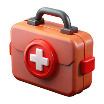 extraordinário rústico primeiro ajuda kit vermelho Cruz símbolo visível transparente elemento genuíno png