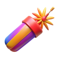 dramatic rustic Colorful Firecracker Isolated with Explosive Blast premium png