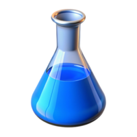 magnificent artistic Chemistry Beaker with Blue Liquid Transparent Background genuine png