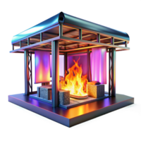 extraordinary artistic 3d Rendered, Futuristic Interpretation of Burning Mart Installation, Metallic St high resolution png