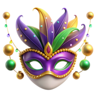 extraordinary creative 3d Rendered Cutout of Elaborate Mardi Gras Mask Adorned With detailed png