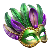 serene classic 3d Rendered Cutout of Feathered Mardi Gras Mask Adorned With 4K png