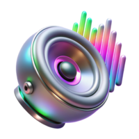 vibrant traditional Generate 3d Rendered Cutout of Futuristic, Levitating Speaker Crafted From professional png