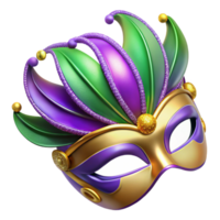 serene traditional 3d Rendered Cutout of Glistening, Beaded Mardi Gras Mask With exclusive png
