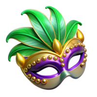 vibrant rustic 3d Rendered Cutout of Glittering Mardi Gras Mask Decorated With original png