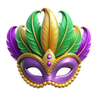 elegant modern 3d Rendered Cutout of Meticulously Detailed Mardi Gras Mask Adorned high quality png