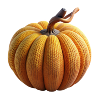 serene classic A 3d Rendered Cutout of Quirky, Hand-knitted Woolen Pumpkin In authentic png