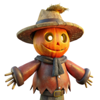 beautiful contemporary 3d Rendered Cutout of Rusty, Weathered Scarecrow with Straw Stuffing, high resolution png