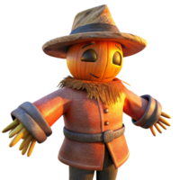 extraordinary classic 3d Rendered Cutout of Rusty, Weathered Scarecrow with Straw Stuffing, professional png