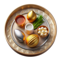 impressive rustic 3d Rendered Seder Plate with Traditional Passover Foods, Including Matzah, premium png
