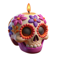 stunning traditional 3d Rendered Cutout of Highly Detailed Sugar Skull for Day premium png