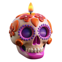 serene artistic 3d Rendered Cutout of Highly Detailed Sugar Skull for Day premium png