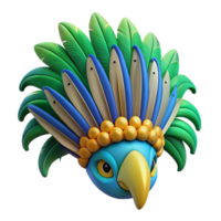 dramatic abstract 3d Rendered, Hand-painted of Feathered Carnival of Rio Headdress Wi original png