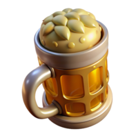 magnificent modern Oktoberfest Beer Stein 3d Render authentic png