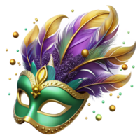magnificent abstract Mardi Gras Mask 3d Render with Sequins 4K png