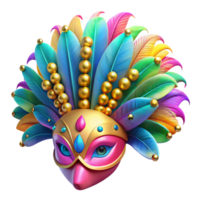 impressive rustic 3d Render Vibrant Carnival of Rio Headdress Adorned with Iridescent high resolution png