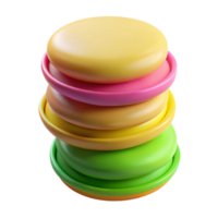 vibrant abstract Pastel Macarons 3d Render high resolution png