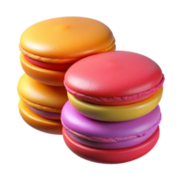 stunning contemporary A Stack of Three Colorful Macarons with Visible Textures And high resolution png
