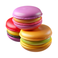 wonderful rustic A Stack of Three Colorful Macarons with Visible Textures And original png