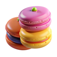 serene vintage A Stack of Three Colorful Macarons with Visible Textures And high resolution png