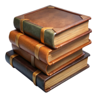 elegant vintage A Stack of Three Weathered Vintage Books with Visible Page high resolution png