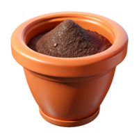 elegant artistic A Terracotta Flower Pot Filled with Rich Potting Soil, Professionally exclusive png