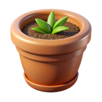 impressive minimalist A Terracotta Flower Pot Filled with Rich Potting Soil, Professionally high resolution png