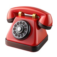 impressive modern A Vintage Rotary Telephone with Bright Red Body and Black high resolution png