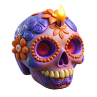 extraordinary creative 3d Rendered Cutout of Day of the Dead Sugar Skull, high quality png