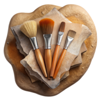 vibrant artistic Create Hand-illustrated Cutout of Set of Vintage Watercolor Paintbrushes With premium png