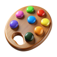 impressive traditional A Hand-illustrated Cutout of Vintage Wooden Artist's Palette with Vibrant high resolution png