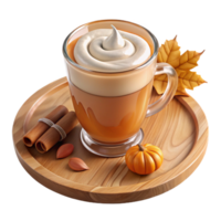 elegant traditional Generate Cutout of Frosted Glass Pumpkin Spice Latte in Clear, high quality png