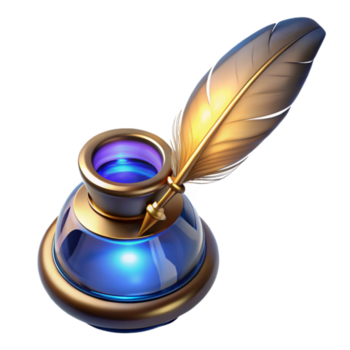 magnífico rústico uma ilustrado à mão Cortar fora do vintage vidro tinteiro com ornamentado prata genuíno png