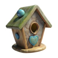 wonderful traditional Hand-illustrated Cutout of Rustic Wooden Birdhouse with Weathered, Textured Surf high quality png