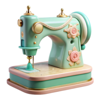 serene traditional Hand-illustrate Cutout of Vintage Sewing Machine with Intricate Mechanical Detai high resolution png